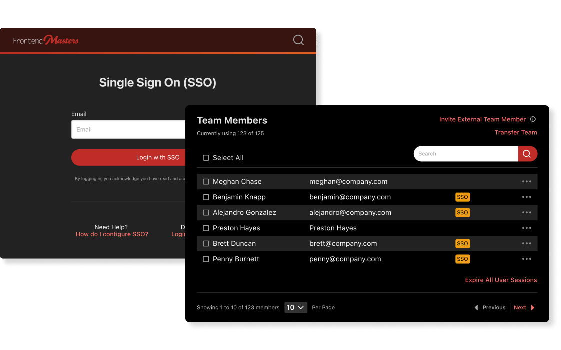 Master.dev single sign-on
